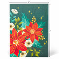 POPWOW Christmas Floral Poinsettia 3D Pop Up Card 5x7 with Envelope by Deal US