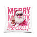 GDJIEGBC Pink Santa Christmas Pillow Cover 18x18 Flannel Holiday Decor by Deal US