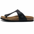 Torotto Flip Flops Thong Sandals Cork Footbed Adjustable Black Size 44 by Deal US