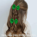 ZOLYCO 3 Inch Glitter Green Hair Bows Clips Alligator Hairpin 2 Count by Deal US