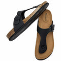 Torotto Flip Flops Thong Sandals Cork Footbed Adjustable Black Size 44 by Deal US