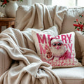 GDJIEGBC Pink Santa Christmas Pillow Cover 18x18 Flannel Holiday Decor by Deal US