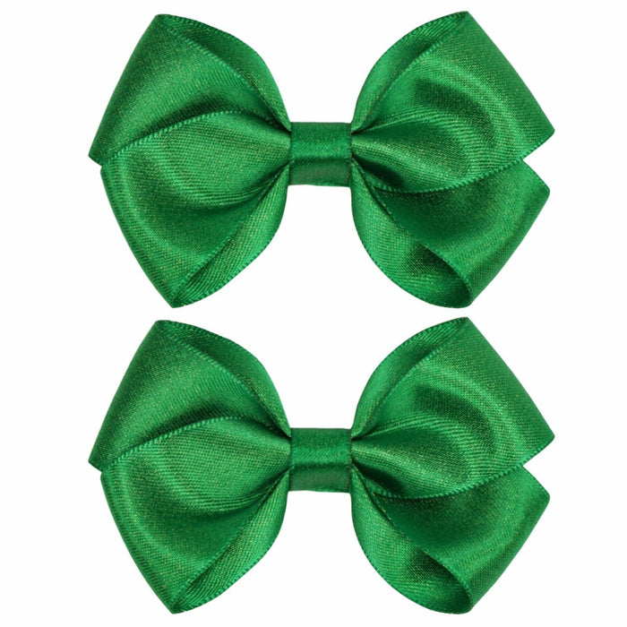 ZOLYCO 3 Inch Glitter Green Hair Bows Clips Alligator Hairpin 2 Count by Deal US