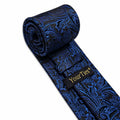 YourTies Mens Blue Silk Paisley Tie Set Necktie Pocket Square Clip Cufflinks by Deal US