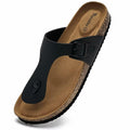 Torotto Flip Flops Thong Sandals Cork Footbed Adjustable Black Size 44 by Deal US