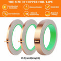 Oubaka 3 Pack Double-Sided Copper Foil Tape 1/4",1/4",1" EMI Shielding by Deal US