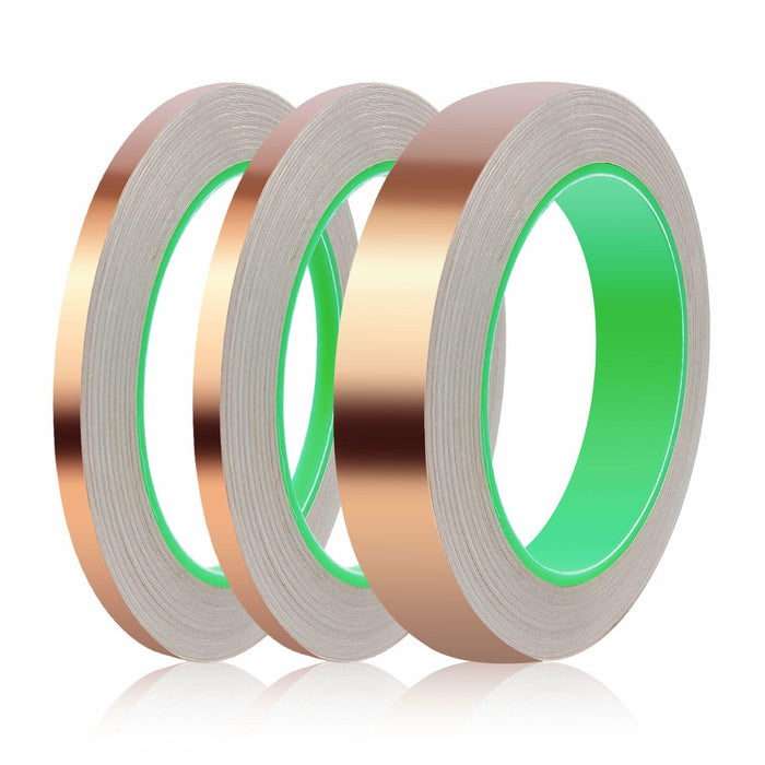 Oubaka 3 Pack Double-Sided Copper Foil Tape 1/4",1/4",1" EMI Shielding by Deal US