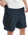 MONTFLIX Men's Hiking Cargo Shorts Lightweight Quick Dry Multi Pocket Navy M by Deal US
