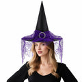 Doitory Halloween Witch Hat Purple Cotton Costume Accessory One Size by Deal US