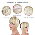 XRACEPHOL Blonde Bangs Clip-in Thick Natural Full Front Straight Hairpiece by Deal US