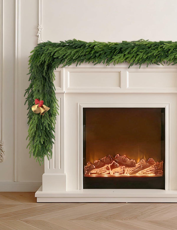 Aurdox 9FT Real Touch Norfolk Pine Garland Green Artificial Christmas by Deal US