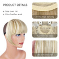 XRACEPHOL Blonde Bangs Clip-in Thick Natural Full Front Straight Hairpiece by Deal US