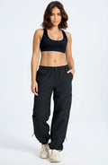 DISCIPBUSH Lightweight Hiking Cargo Pants Women Black Size S by Deal US