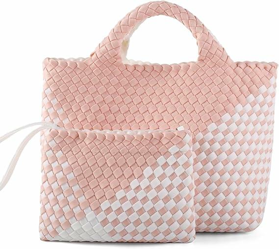 LIKEBAG Neoprene Woven Tote Bag Summer Beach Handbag Purse 11.1x12.2x4.75in by Deal US