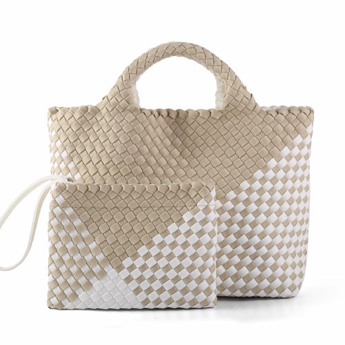LIKEBAG Neoprene Woven Tote Bag Summer Beach Handbag Purse 11.1x12.2x4.75in by Deal US