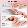 XZMeiLun Rose Pink French Tip Press On Nails Short Almond 30 Pcs by Deal US