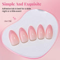 XZMeiLun Rose Pink French Tip Press On Nails Short Almond 30 Pcs by Deal US