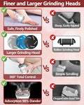 NKJVE Electric Foot File Callus Remover 3 Heads 2 Speed White Rechargeable by Deal US