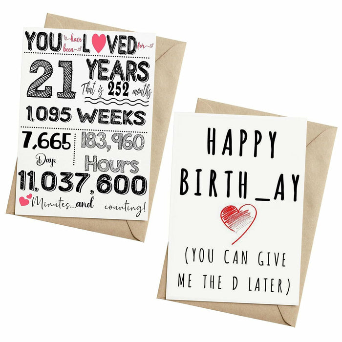 LUODAKA 21st Birthday Card Party Decorations with Envelope Blank Inner Page by Deal US
