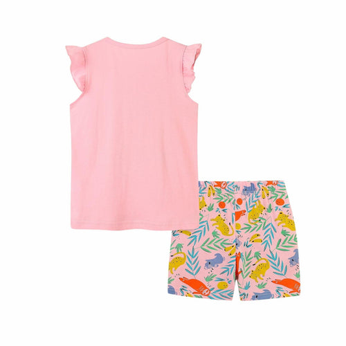 Zlwse Toddler Girls Cotton Flutter Sleeve Tank Top Shorts Set Size 2T-7Y by Deal US