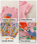 Zlwse Toddler Girls Cotton Flutter Sleeve Tank Top Shorts Set Size 2T-7Y by Deal US