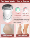 NKJVE Electric Foot File Callus Remover 3 Heads 2 Speed White Rechargeable by Deal US