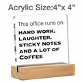GTGIC Funny Office Desk Sign Acrylic Polychrome 4x4 Inches 44 Count by Deal US
