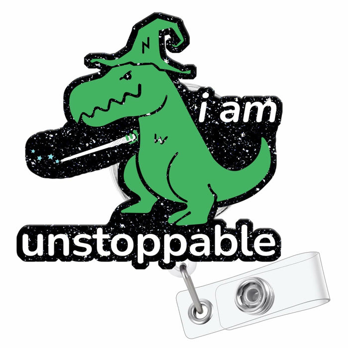 Cute Dinosaur Badge Reel Holder Retractable Swivel Clip Nurse Green by Deal US