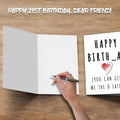 LUODAKA 21st Birthday Card Party Decorations with Envelope Blank Inner Page by Deal US