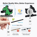Cute Dinosaur Badge Reel Holder Retractable Swivel Clip Nurse Green by Deal US