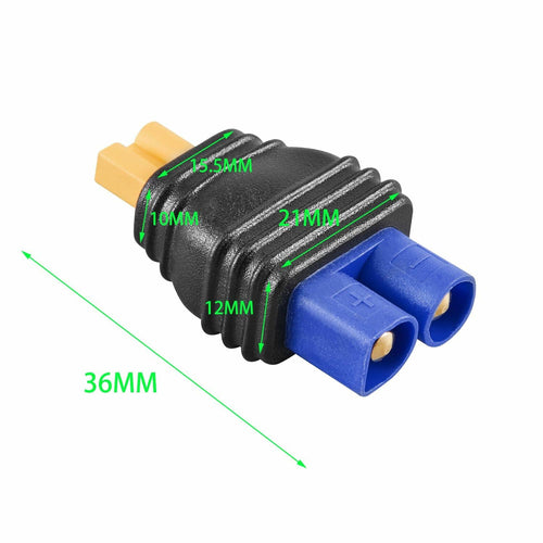 Laisomeke EC3 Male to XT30 Female Mould Adapter LiPO Battery 2 Pack by Deal US