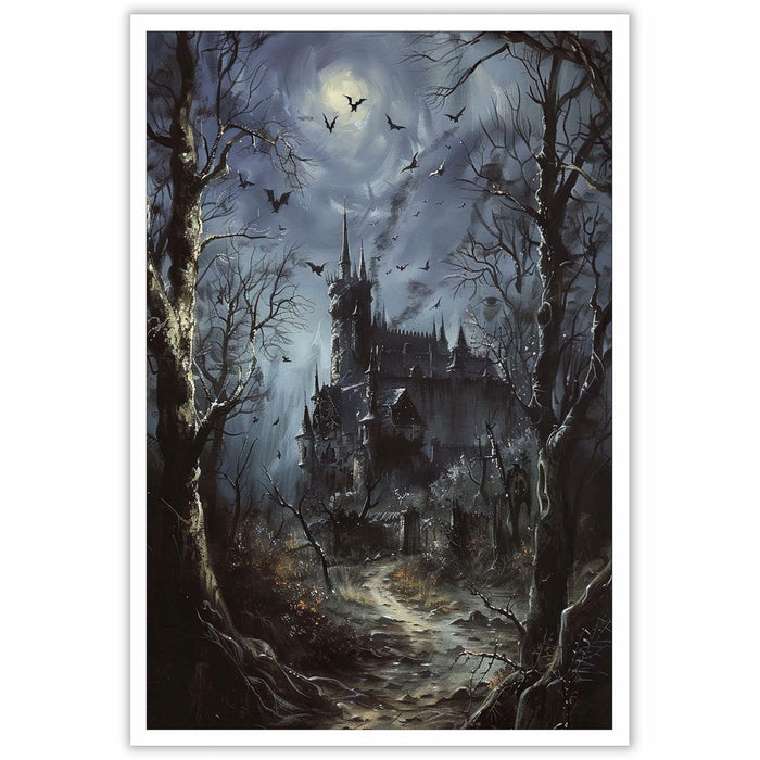 CRTDYQU Crow Castle Vampire Wall Art Poster 12x16 Inch Unframed by Deal US
