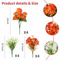 WOBUBU 14'' Artificial Fall Flowers 12 Bundles Orange UV Resistant by Deal US