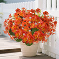 WOBUBU 14'' Artificial Fall Flowers 12 Bundles Orange UV Resistant by Deal US