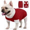 KCFESTIHUE Dog Sweater Argyle Cable Knit Turtleneck Red Size M by Deal US