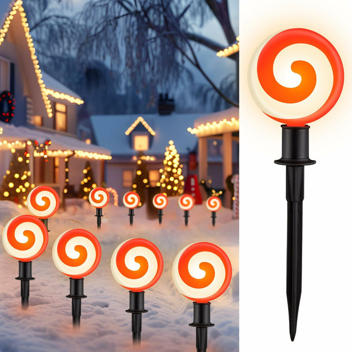 Ultimate Unicorn LED Red Spiral Lollipop Pathway Lights Outdoor Garden by Deal US