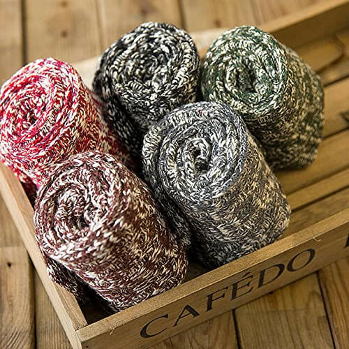 3 Pairs Women Winter Wool Cable Knit Crew Knee High Socks Acrylic Blend B03 by Deal US