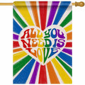 Artofy Pride Rainbow All You Need is Love House Flag Burlap 28x40 Festival by Deal US