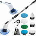 Qeffmion Electric Spin Scrubber Cordless Power Brush 7 Heads Black White by Deal US
