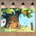 UMURILXY Cartoon Hunny Forest Backdrop 7x5FT Polyester Spring Tree Honey by Deal US