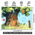 UMURILXY Cartoon Hunny Forest Backdrop 7x5FT Polyester Spring Tree Honey by Deal US