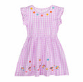Mumetaz Toddler Girls Ruffle Sleeveless Floral Dress Purple Plaid Size 4-5T by Deal US