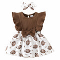 Chichoo Baby Girl Football Ruffle Sleeveless Romper Dress Headband Size 12-18M by Deal US