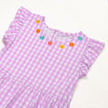 Mumetaz Toddler Girls Ruffle Sleeveless Floral Dress Purple Plaid Size 4-5T by Deal US