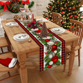 Jiudungs Linen Buffalo Check Plaid Table Runner 108in Black White by Deal US