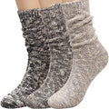 3 Pairs Women Winter Wool Cable Knit Crew Knee High Socks Acrylic Blend B03 by Deal US