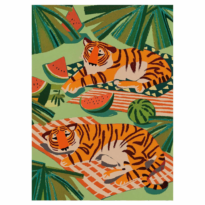 Graphinee 1000pcs Summer Tiger Jigsaw Puzzle Colorful Animal Paper Puzzle by Deal US