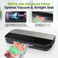 Amz Jet Food Sealer Vacuum Sealer Stainless Steel LED Touch 50Bags Grayish Black by Deal US