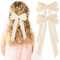 Aileam 2PCS Velvet Hair Bows Ivory Beige Big Fall Alligator Clips by Deal US