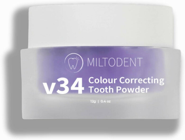 MILTODENT v34 Colour Correcting Teeth Whitening Powder Stain Removal by Deal US